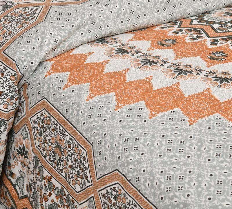 Buy Sudrisha Ethnic Bedsheet - Orange Bedsheets from Vaaree