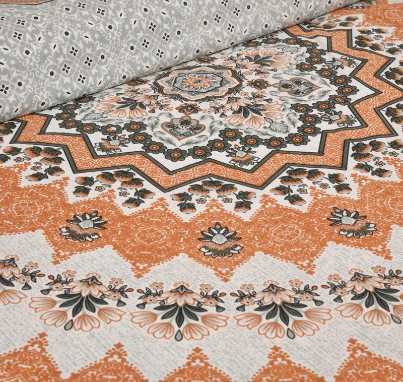 Buy Sudrisha Ethnic Bedsheet - Orange Bedsheets from Vaaree