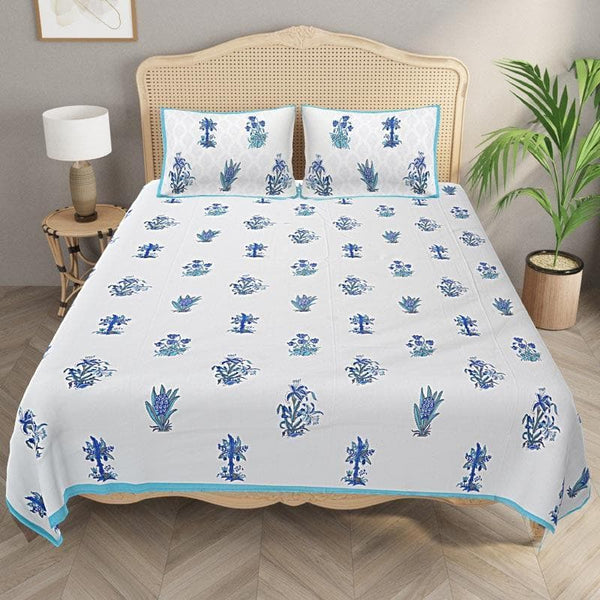 Buy Sultan's Strokes Bedsheet - Blue Bedsheets from Vaaree