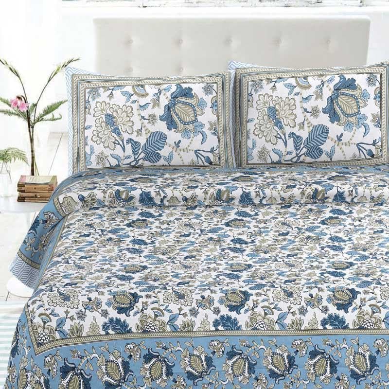 Buy Sumi Printed Bedsheet - Blue Bedsheets from Vaaree