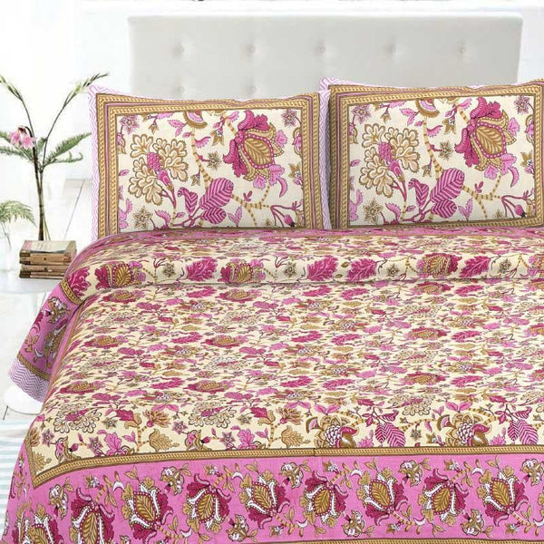 Buy Sumi Printed Bedsheet - Pink Bedsheets from Vaaree