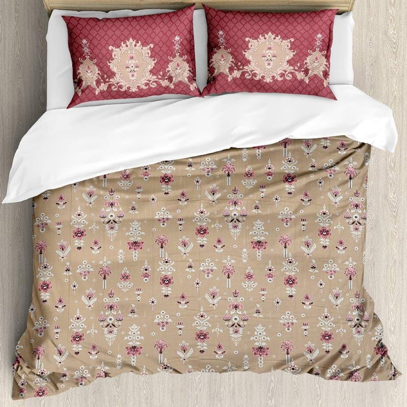 Buy Teva Floral Bedsheet - Brown Bedsheets from Vaaree