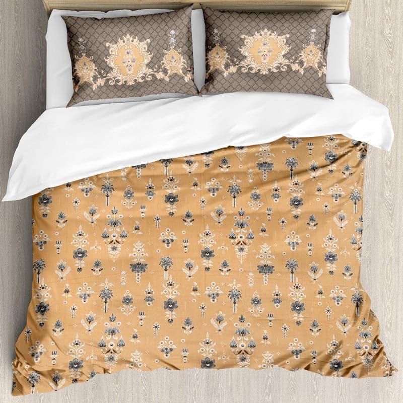 Buy Teva Floral Bedsheet - Buff Bedsheets from Vaaree