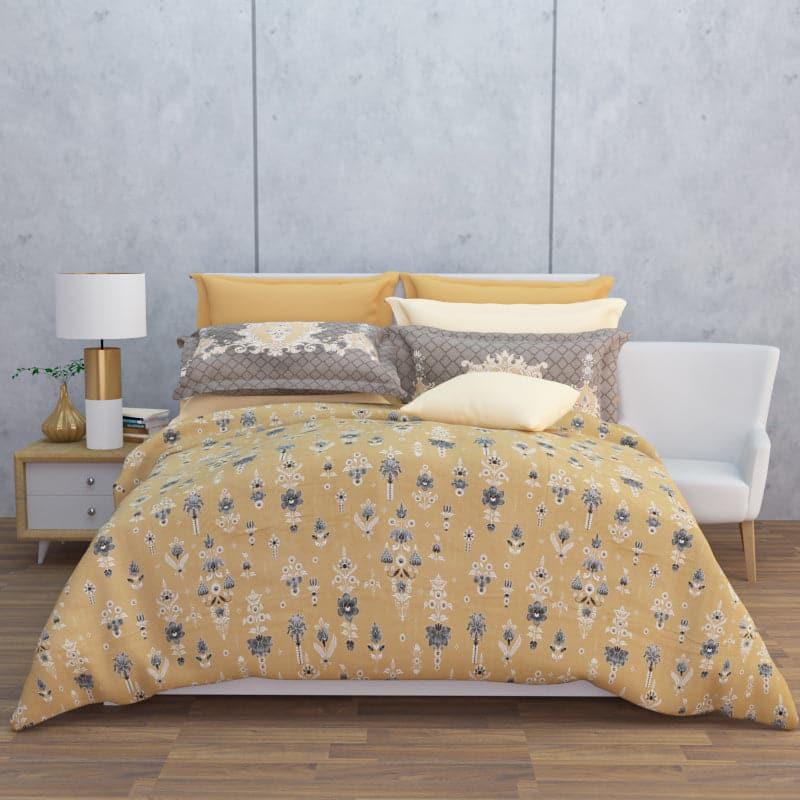 Buy Teva Floral Bedsheet - Buff Bedsheets from Vaaree