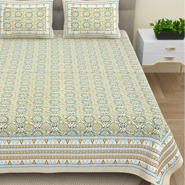 Buy Thalia Ethnic Bedhseet - Green Bedsheets from Vaaree