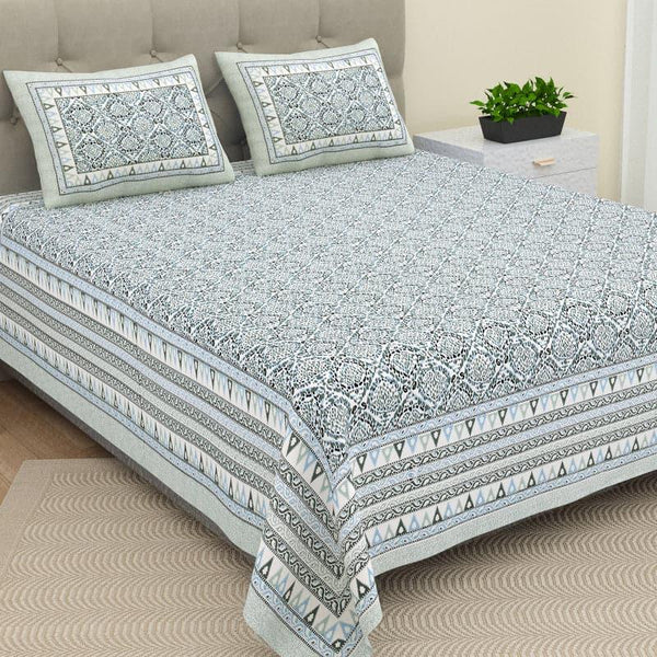 Buy Thalia Ethnic Bedhseet - Grey Bedsheets from Vaaree