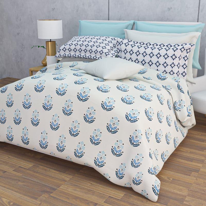 Buy The Blue Bouquet Bedsheet Bedsheets from Vaaree