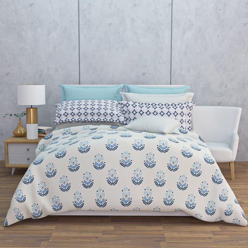 Buy The Blue Bouquet Bedsheet Bedsheets from Vaaree