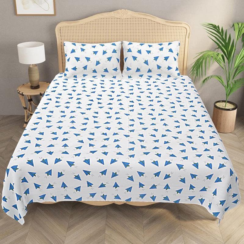 Buy The Blue Paper Plane Bedsheet Bedsheets from Vaaree