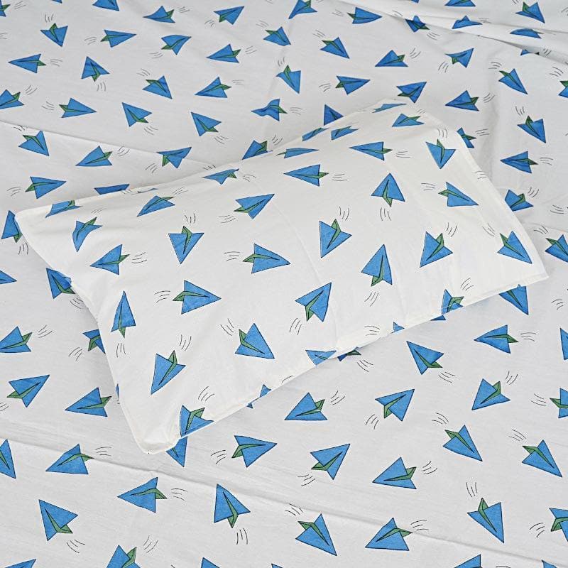 Buy The Blue Paper Plane Bedsheet Bedsheets from Vaaree