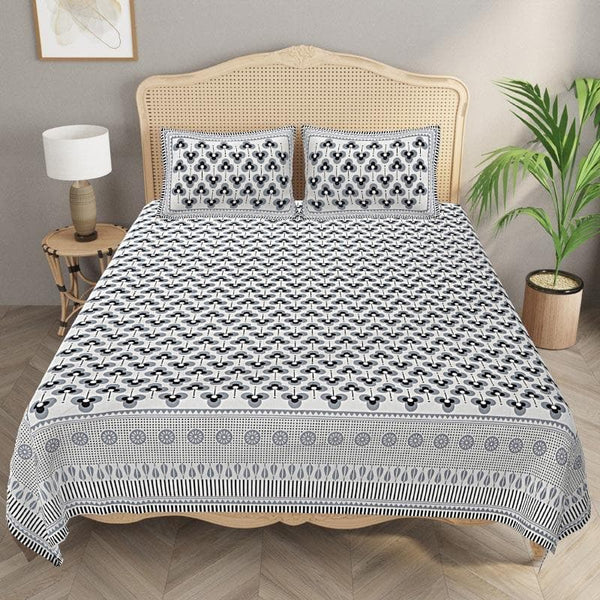 Buy The Lucky Leaf Bedsheet - Grey Bedsheets from Vaaree