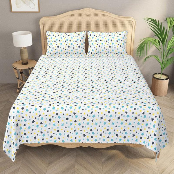 Buy The Shining Star Bedsheet - Blue Bedsheets from Vaaree