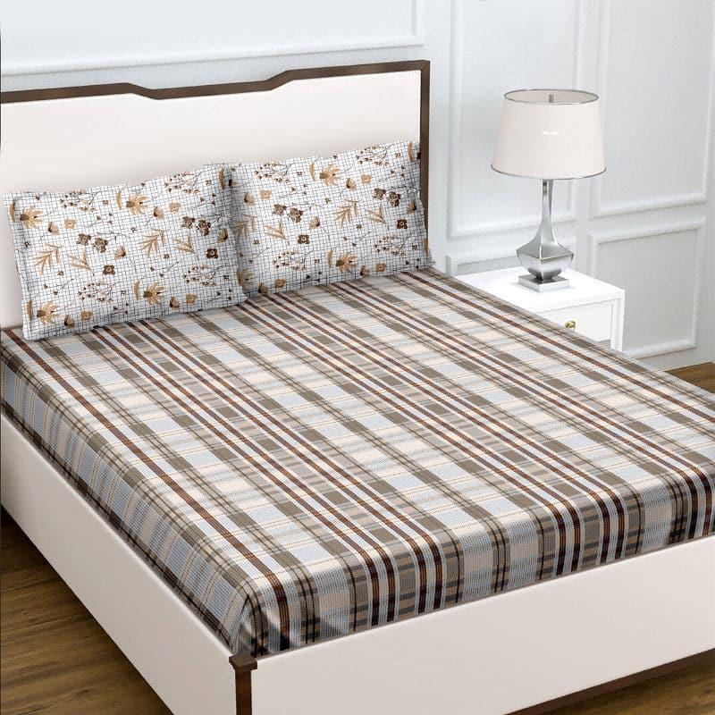 Buy Theodosia Stripe Bedsheet - Brown Bedsheets from Vaaree