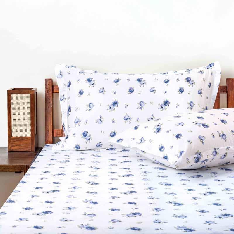 Buy Tiny Floral Stories Bedsheet - Blue Bedsheets from Vaaree