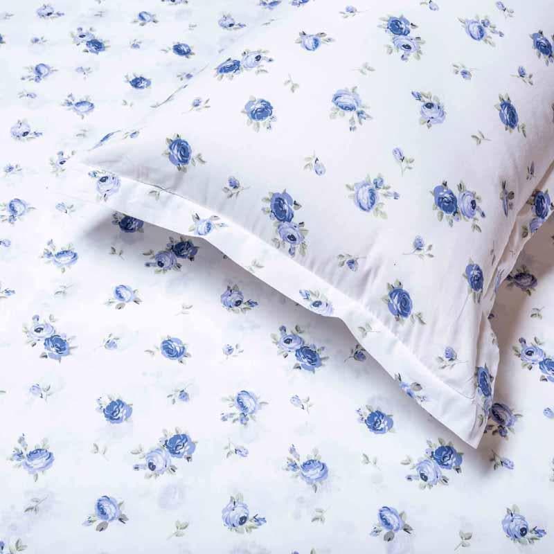 Buy Tiny Floral Stories Bedsheet - Blue Bedsheets from Vaaree