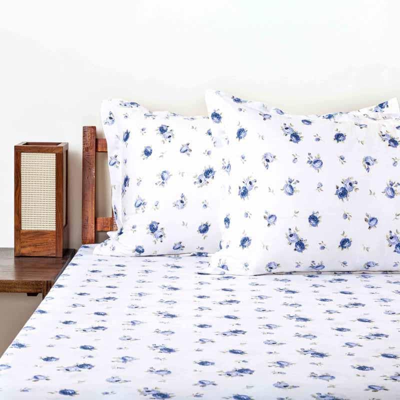 Buy Tiny Floral Stories Bedsheet - Blue Bedsheets from Vaaree