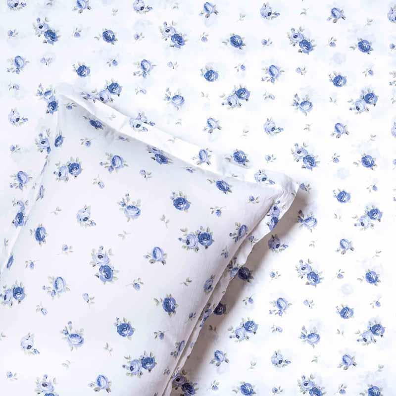 Buy Tiny Floral Stories Bedsheet - Blue Bedsheets from Vaaree