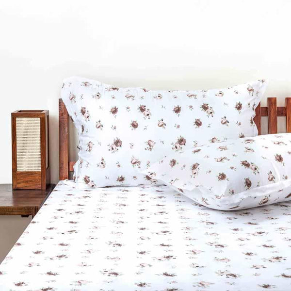 Buy Tiny Floral Stories Bedsheet- Brown Bedsheets from Vaaree