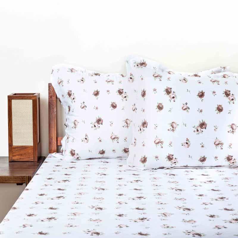 Buy Tiny Floral Stories Bedsheet- Brown Bedsheets from Vaaree