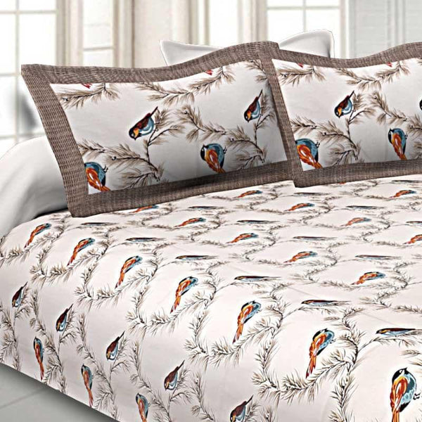 Buy Tiya Printed Bedsheet - Brown Bedsheets from Vaaree