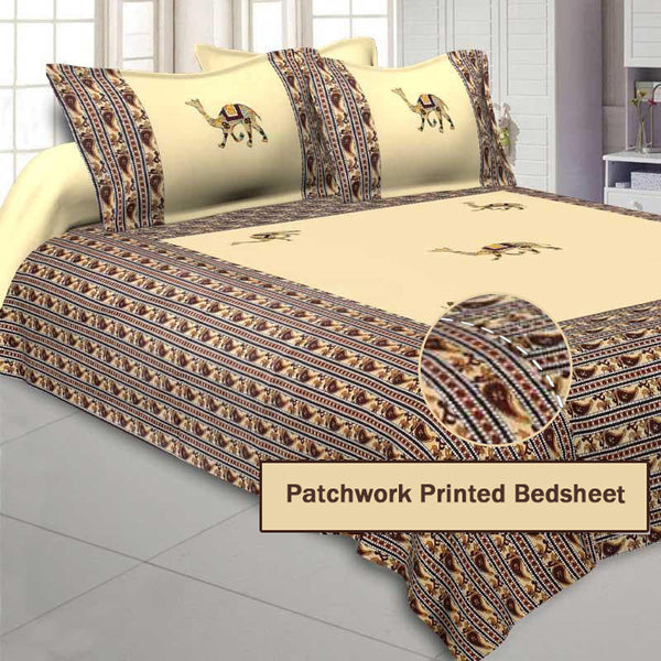 Buy Traditional Camel Bedsheet - Cream Bedsheets from Vaaree