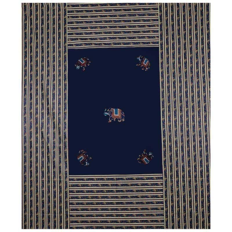 Buy Traditionally Tuskan Bedsheet - Blue Bedsheets from Vaaree