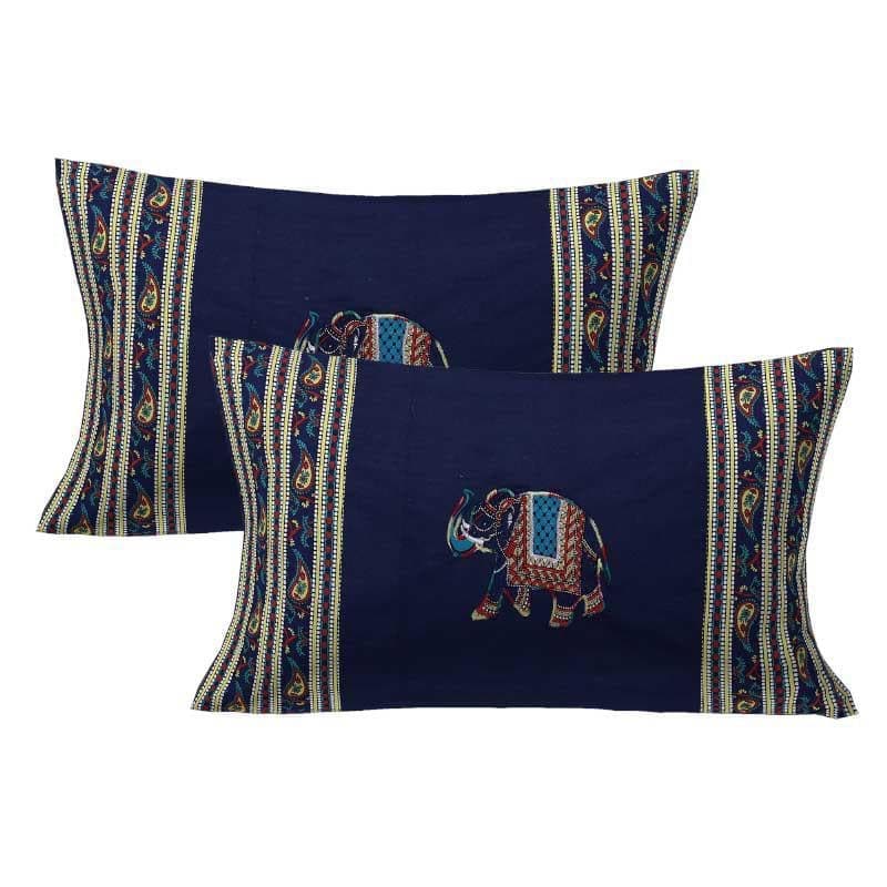 Buy Traditionally Tuskan Bedsheet - Blue Bedsheets from Vaaree