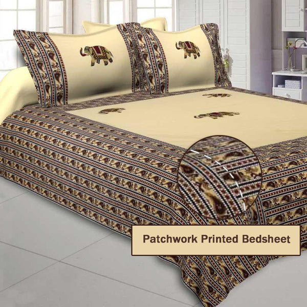 Buy Traditionally Tuskan Bedsheet - Cream Bedsheets from Vaaree