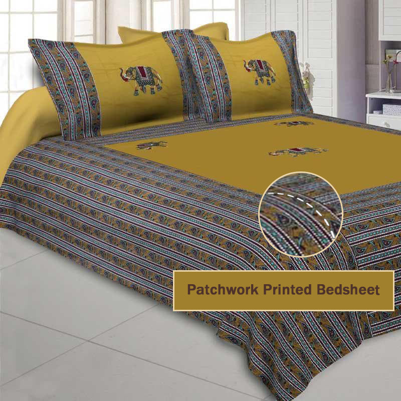 Buy Traditionally Tuskan Bedsheet - Yellow Bedsheets from Vaaree