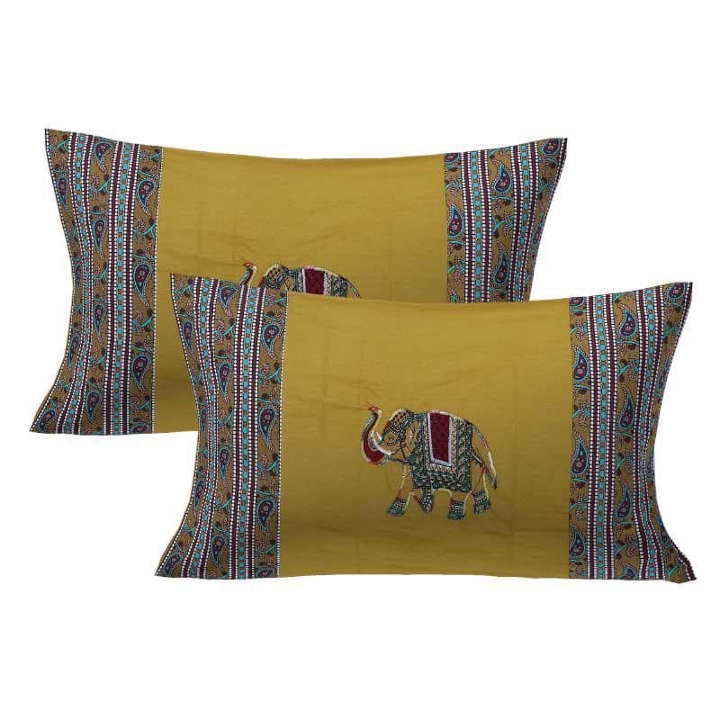 Bedsheets - Traditionally Tuskan Bedsheet - Yellow