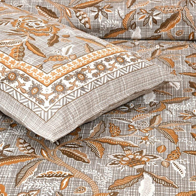 Buy Tridha Floral Bedsheet - Brown Bedsheets from Vaaree