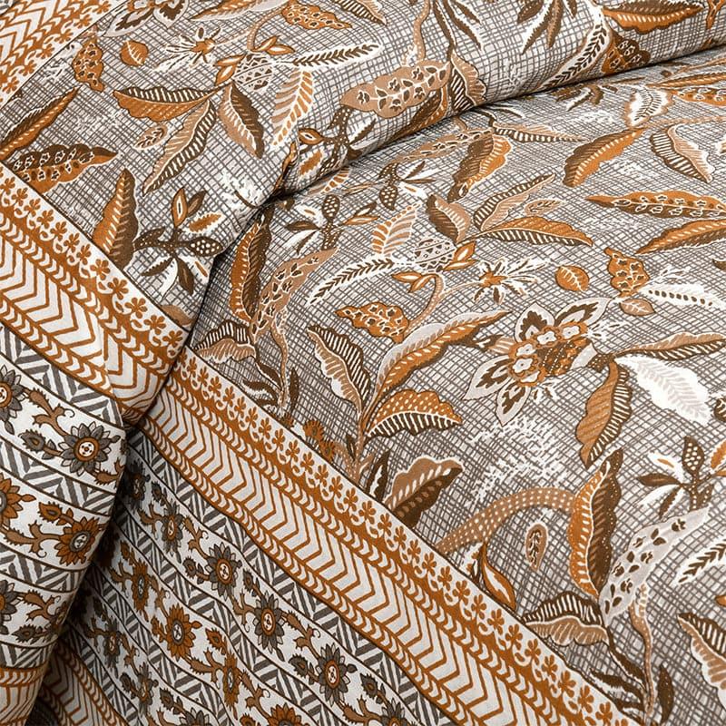 Buy Tridha Floral Bedsheet - Brown Bedsheets from Vaaree