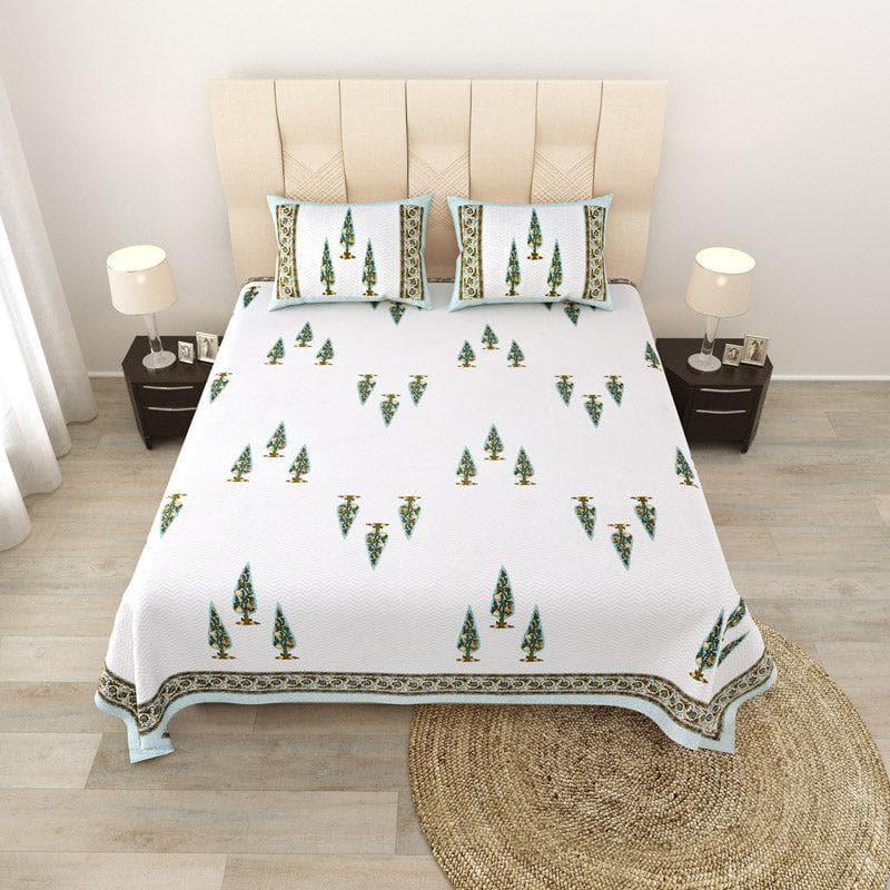 Buy Trinakshi Printed Bedsheet - Green Bedsheets from Vaaree