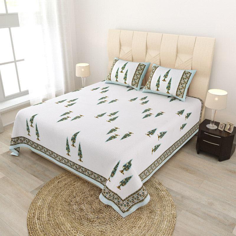 Buy Trinakshi Printed Bedsheet - Green Bedsheets from Vaaree