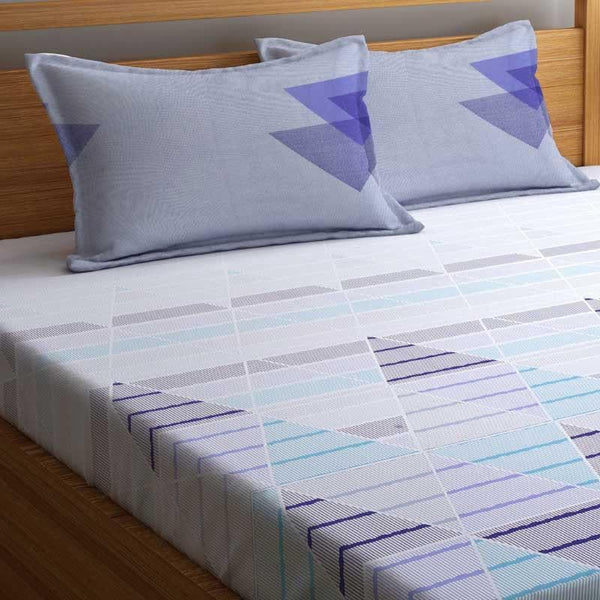 Buy Bedsheets - Trio Frenzy Bedsheet - Blue at Vaaree online