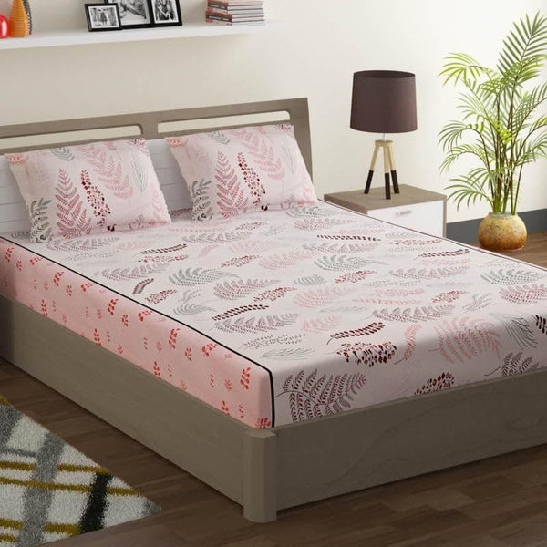Bedsheets - Tropical Delight Bedsheet - Light Pink