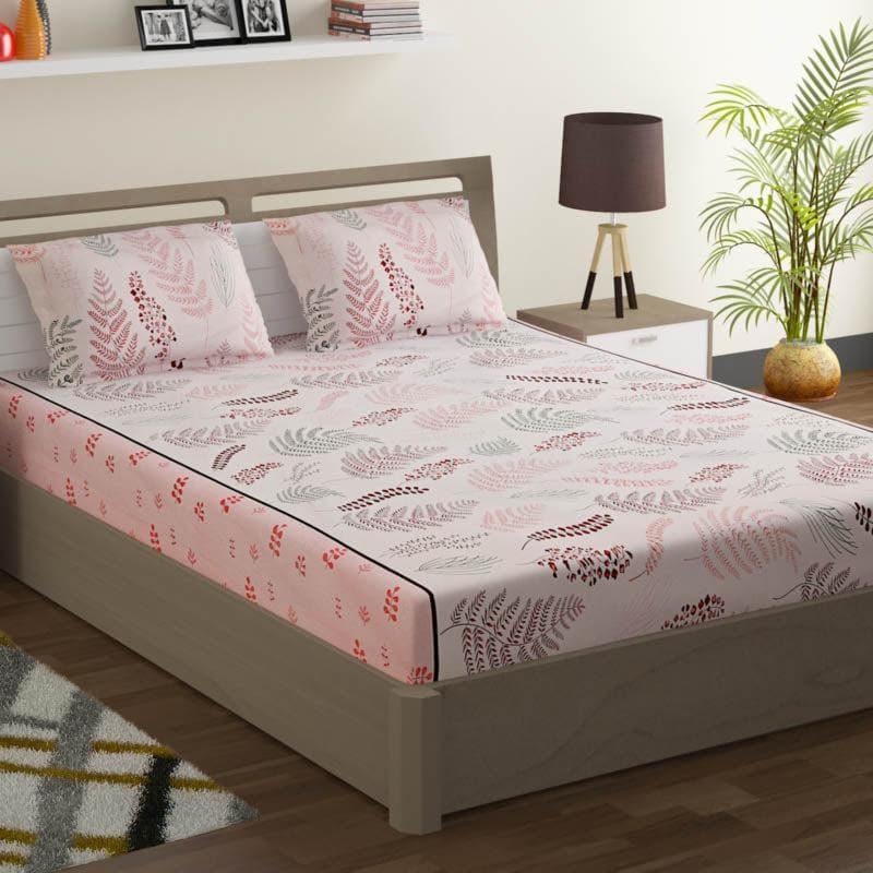 Buy Tropical Delight Bedsheet - Light Pink Bedsheets from Vaaree