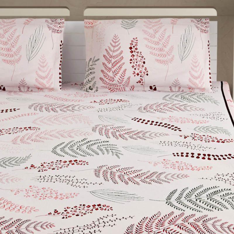 Buy Tropical Delight Bedsheet - Light Pink Bedsheets from Vaaree