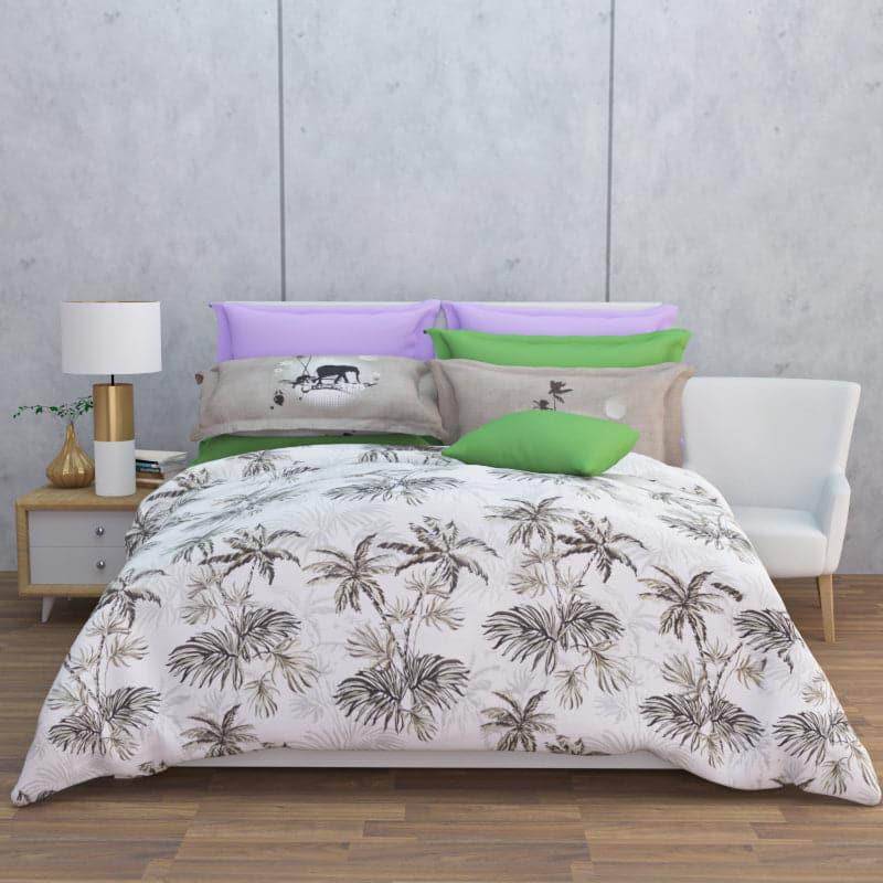 Buy Tropical Paradise Bedsheet - Buff Bedsheets from Vaaree