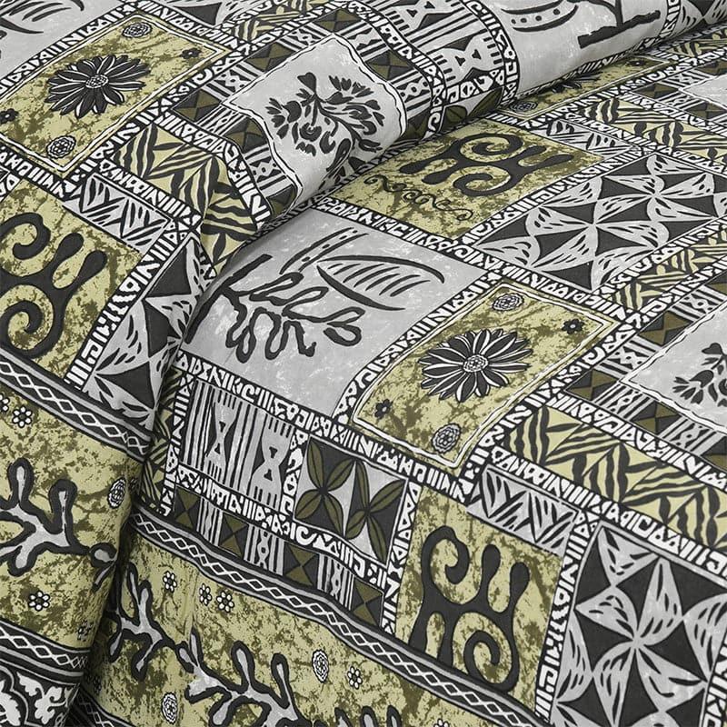 Buy Tvisha Tribal Applique Print Bedsheet - Green & Grey Bedsheets from Vaaree