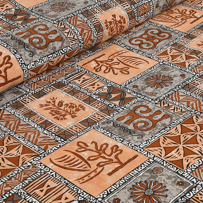 Buy Tvisha Tribal Applique Print Bedsheet - Orange & Grey Bedsheets from Vaaree