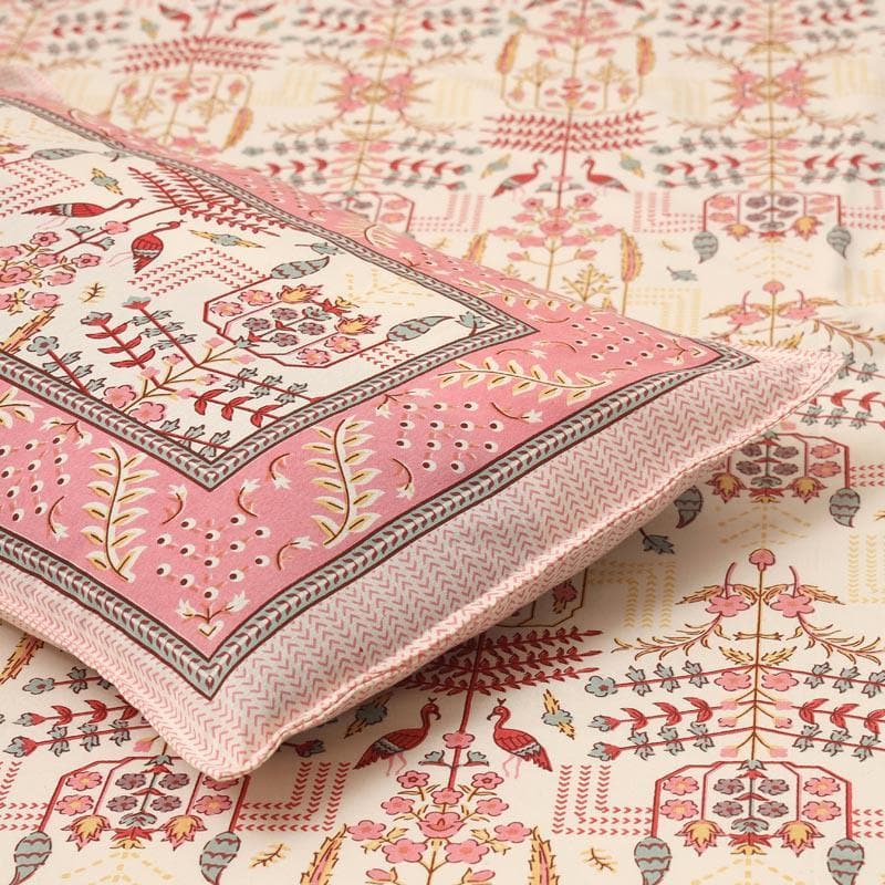 Buy Utopia Jaipuri Bedsheet - Pink Bedsheets from Vaaree