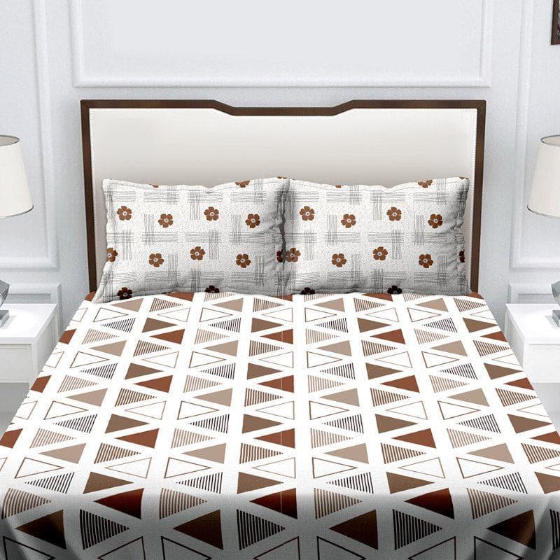 Buy Vashti Geometric Bedsheet - Brown Bedsheets from Vaaree