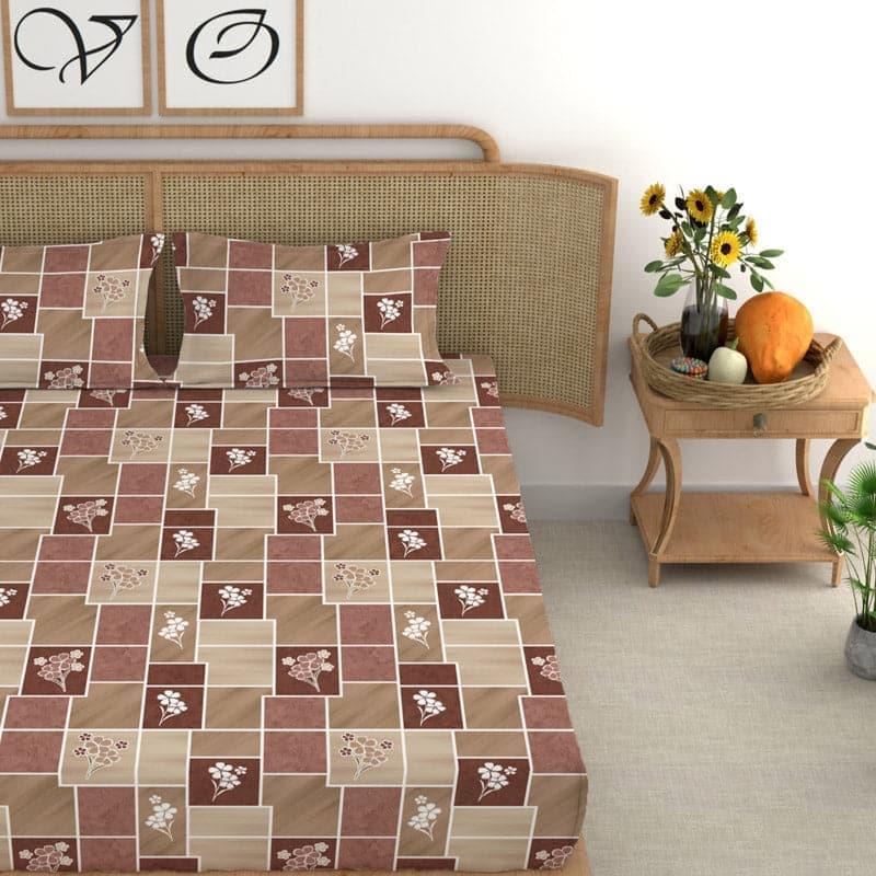 Buy Veronica Printed Bedsheet - Saddle Brown Bedsheets from Vaaree