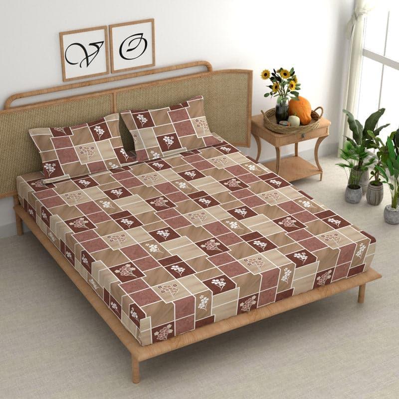 Buy Veronica Printed Bedsheet - Saddle Brown Bedsheets from Vaaree