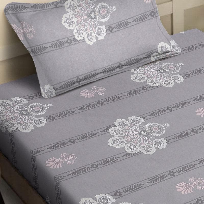 Buy Vidushi Printed Bedsheet - Grey Bedsheets from Vaaree