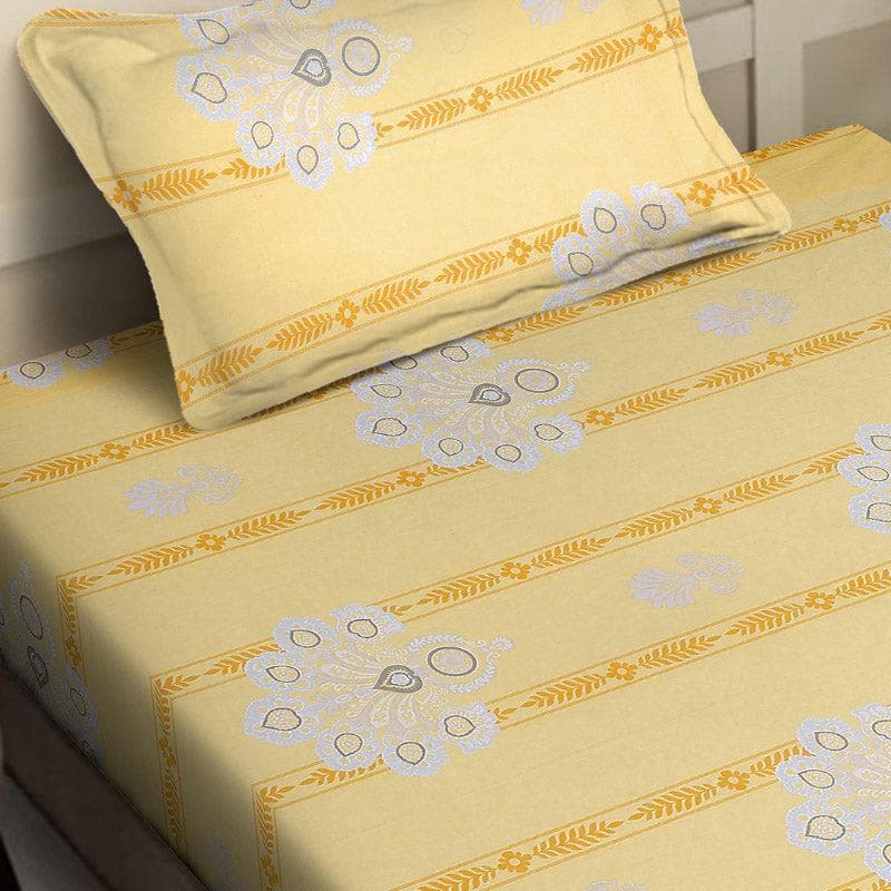 Buy Vidushi Printed Bedsheet - Yellow Bedsheets from Vaaree