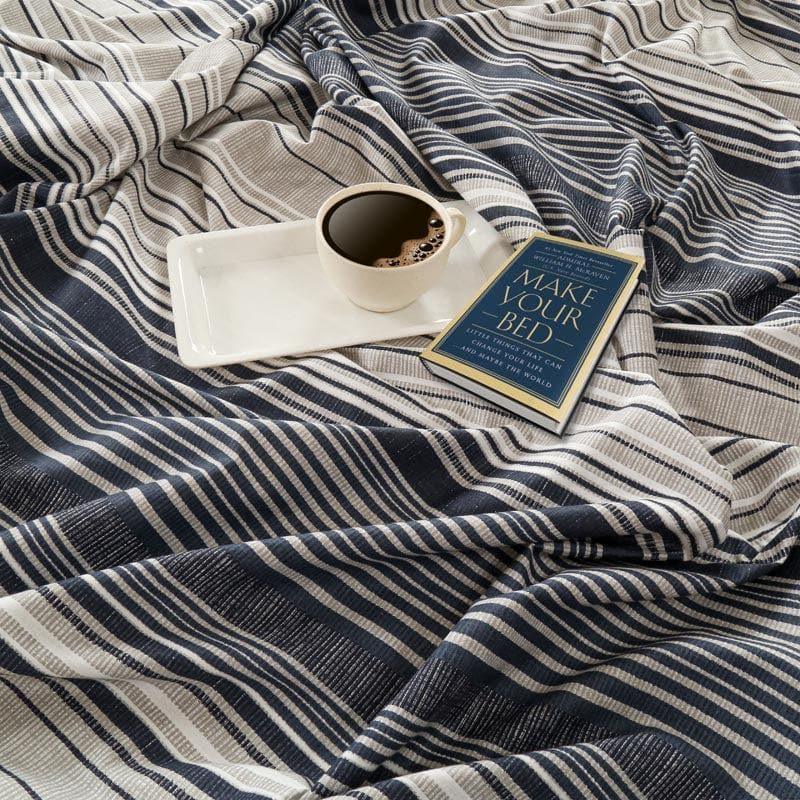 Buy Virika Striped Bedsheet Bedsheets from Vaaree