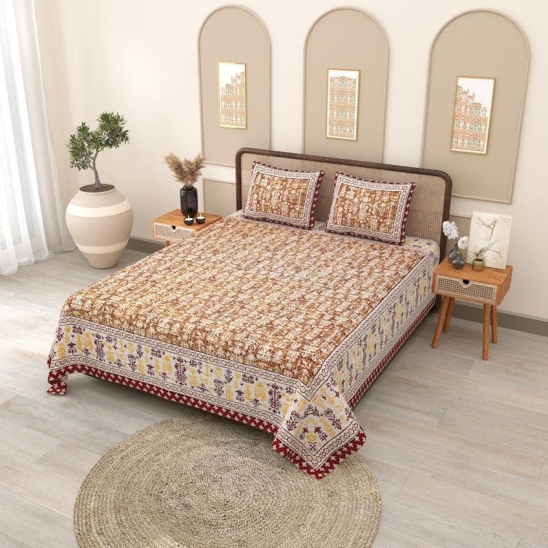 Buy Viscooo Whispers Bedsheet - Red Bedsheets from Vaaree