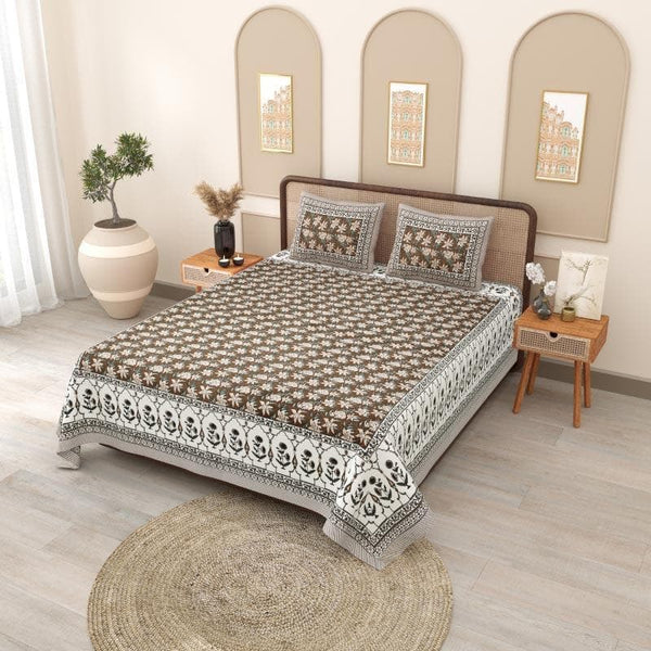 Buy Viscose Verve Bedsheet - Brown Bedsheets from Vaaree